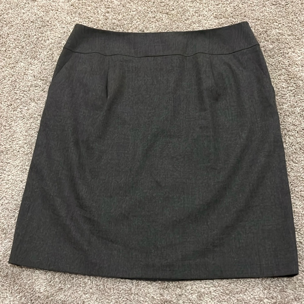 Talbots‎ Pure Wool Black Skirt 14 gray lined Plus Size career classy capsule